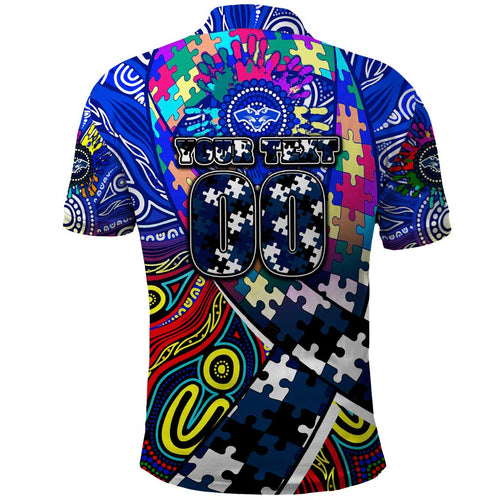 Autism Awareness Australia Geelong Cats Polo Shirt Aboriginal Indigenous Art