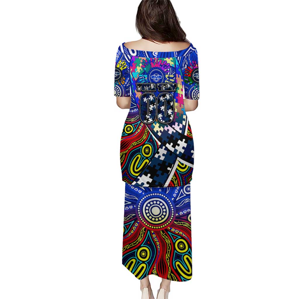 Autism Awareness Australia Geelong Cats Puletasi Aboriginal Indigenous Art