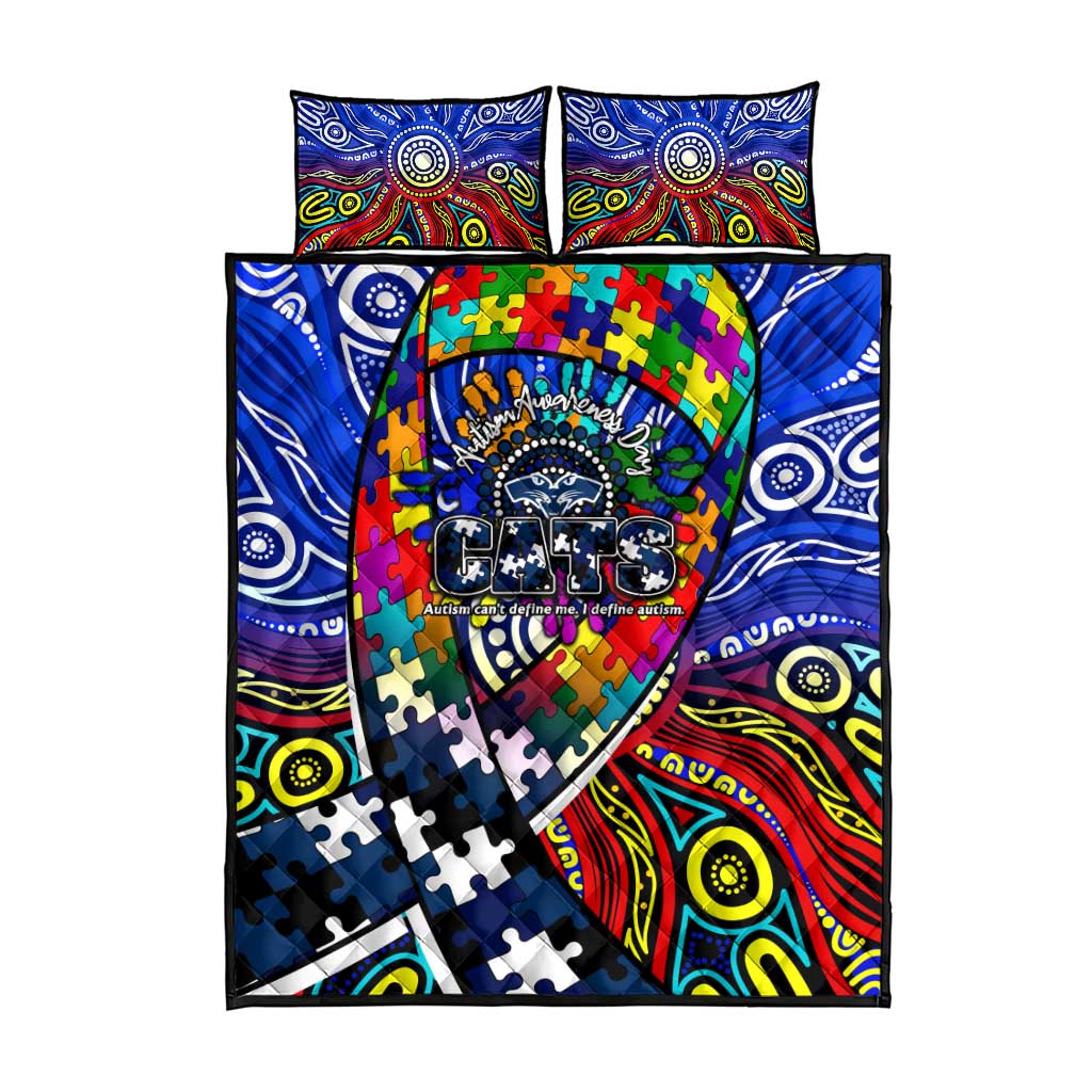 Autism Awareness Australia Geelong Cats Quilt Bed Set Aboriginal Indigenous Art