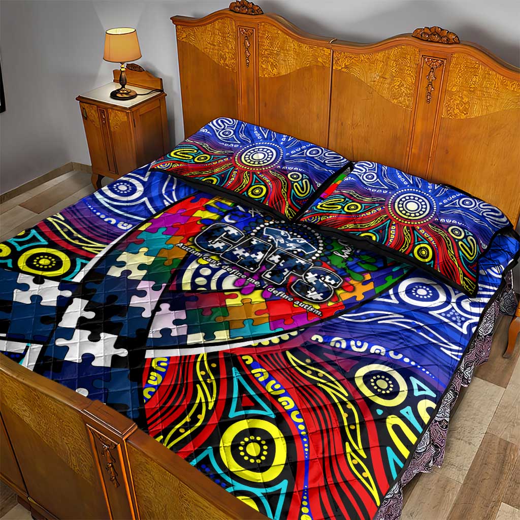 Autism Awareness Australia Geelong Cats Quilt Bed Set Aboriginal Indigenous Art