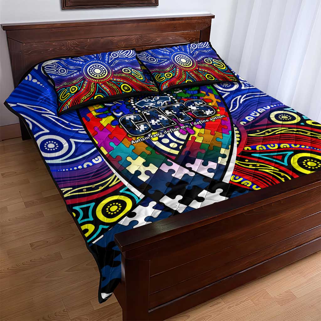 Autism Awareness Australia Geelong Cats Quilt Bed Set Aboriginal Indigenous Art