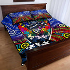 Autism Awareness Australia Geelong Cats Quilt Bed Set Aboriginal Indigenous Art