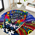 Autism Awareness Australia Geelong Cats Round Carpet Aboriginal Indigenous Art