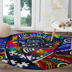 Autism Awareness Australia Geelong Cats Round Carpet Aboriginal Indigenous Art