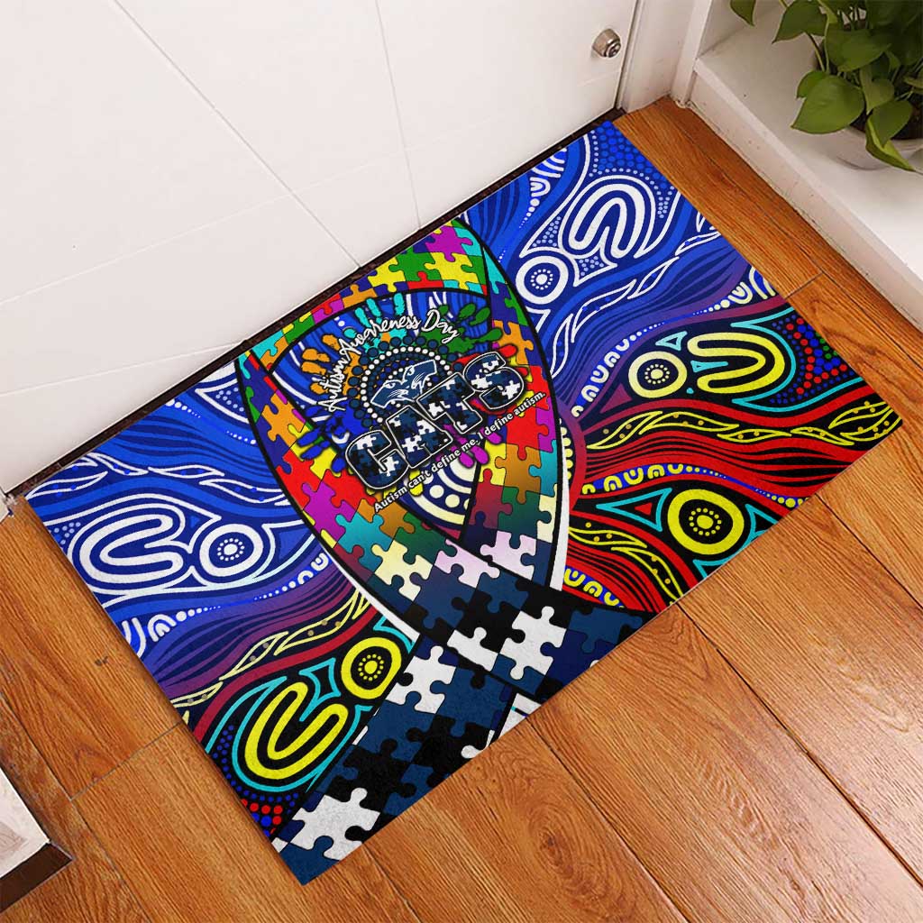 Autism Awareness Australia Geelong Cats Rubber Doormat Aboriginal Indigenous Art