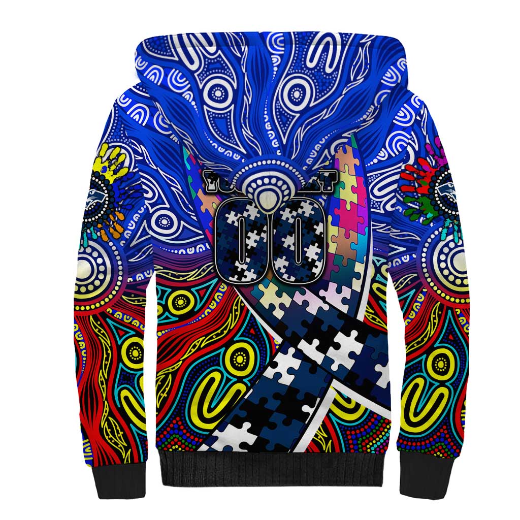 Autism Awareness Australia Geelong Cats Sherpa Hoodie Aboriginal Indigenous Art