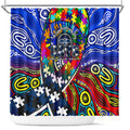 Autism Awareness Australia Geelong Cats Shower Curtain Aboriginal Indigenous Art
