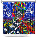 Autism Awareness Australia Geelong Cats Shower Curtain Aboriginal Indigenous Art