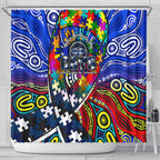 Autism Awareness Australia Geelong Cats Shower Curtain Aboriginal Indigenous Art