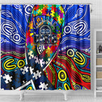 Autism Awareness Australia Geelong Cats Shower Curtain Aboriginal Indigenous Art