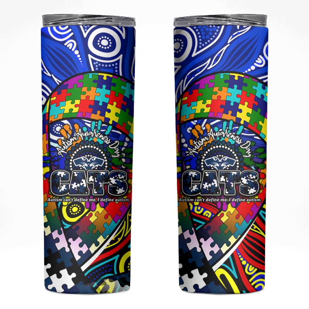 Autism Awareness Australia Geelong Cats Skinny Tumbler Aboriginal Indigenous Art