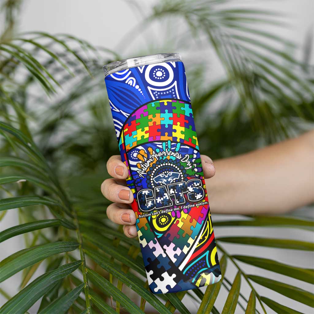 Autism Awareness Australia Geelong Cats Skinny Tumbler Aboriginal Indigenous Art