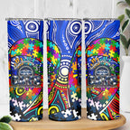 Autism Awareness Australia Geelong Cats Skinny Tumbler Aboriginal Indigenous Art
