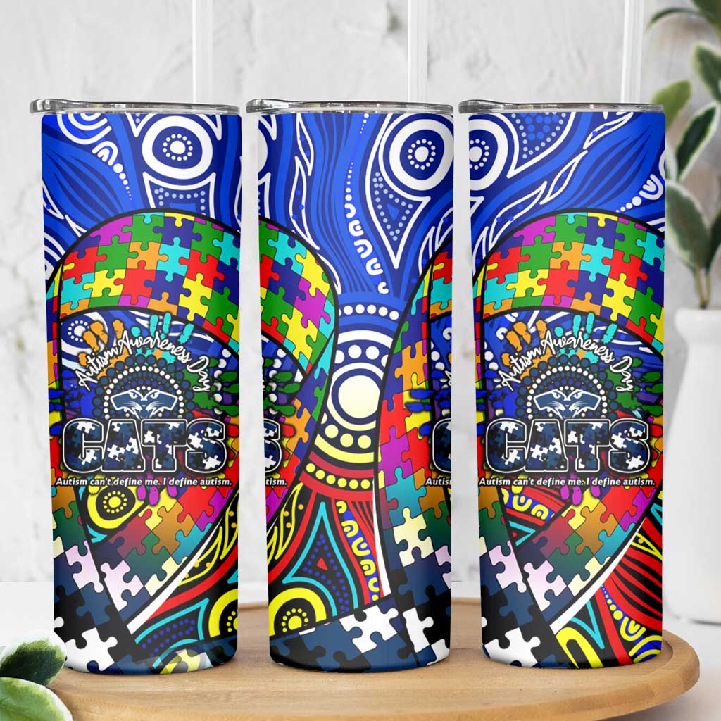Autism Awareness Australia Geelong Cats Skinny Tumbler Aboriginal Indigenous Art