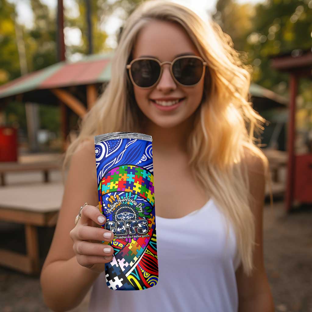 Autism Awareness Australia Geelong Cats Skinny Tumbler Aboriginal Indigenous Art