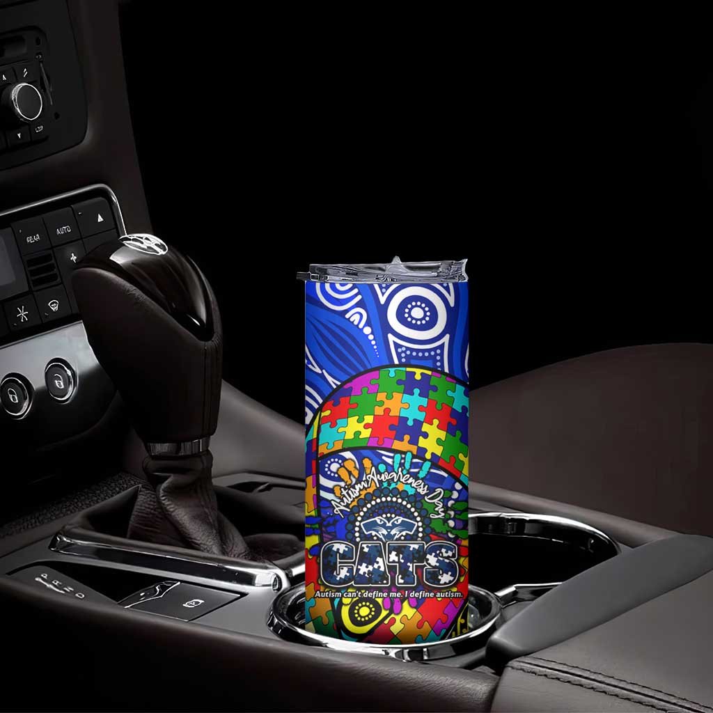 Autism Awareness Australia Geelong Cats Skinny Tumbler Aboriginal Indigenous Art