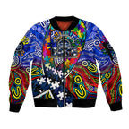 Autism Awareness Australia Geelong Cats Sleeve Zip Bomber Jacket Aboriginal Indigenous Art
