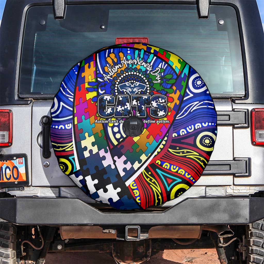 Autism Awareness Australia Geelong Cats Spare Tire Cover Aboriginal Indigenous Art