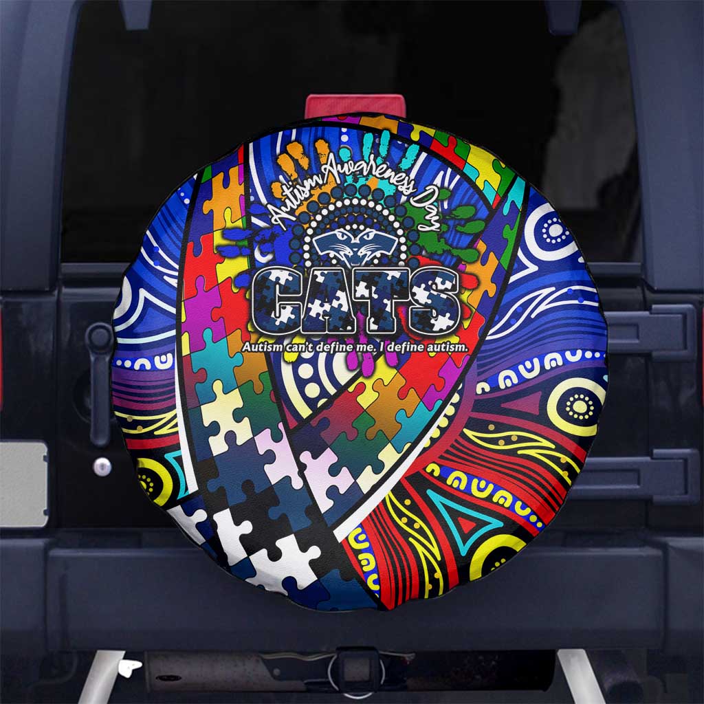 Autism Awareness Australia Geelong Cats Spare Tire Cover Aboriginal Indigenous Art
