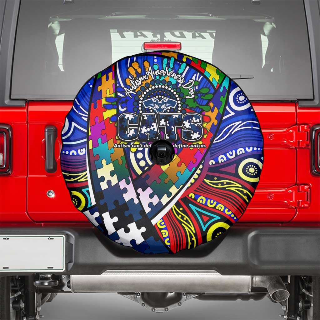 Autism Awareness Australia Geelong Cats Spare Tire Cover Aboriginal Indigenous Art