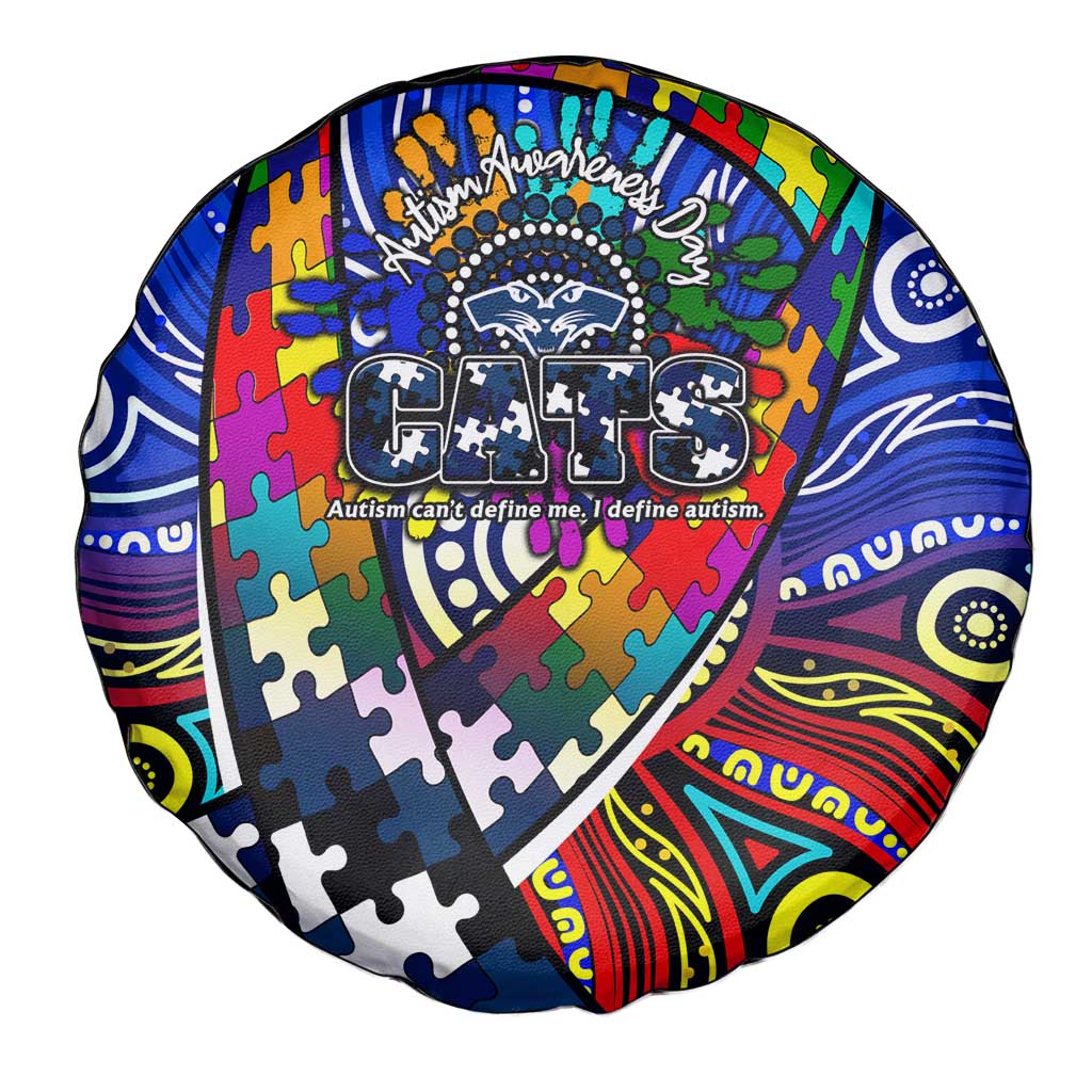 Autism Awareness Australia Geelong Cats Spare Tire Cover Aboriginal Indigenous Art