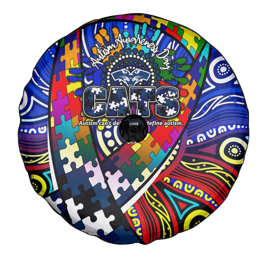 Autism Awareness Australia Geelong Cats Spare Tire Cover Aboriginal Indigenous Art