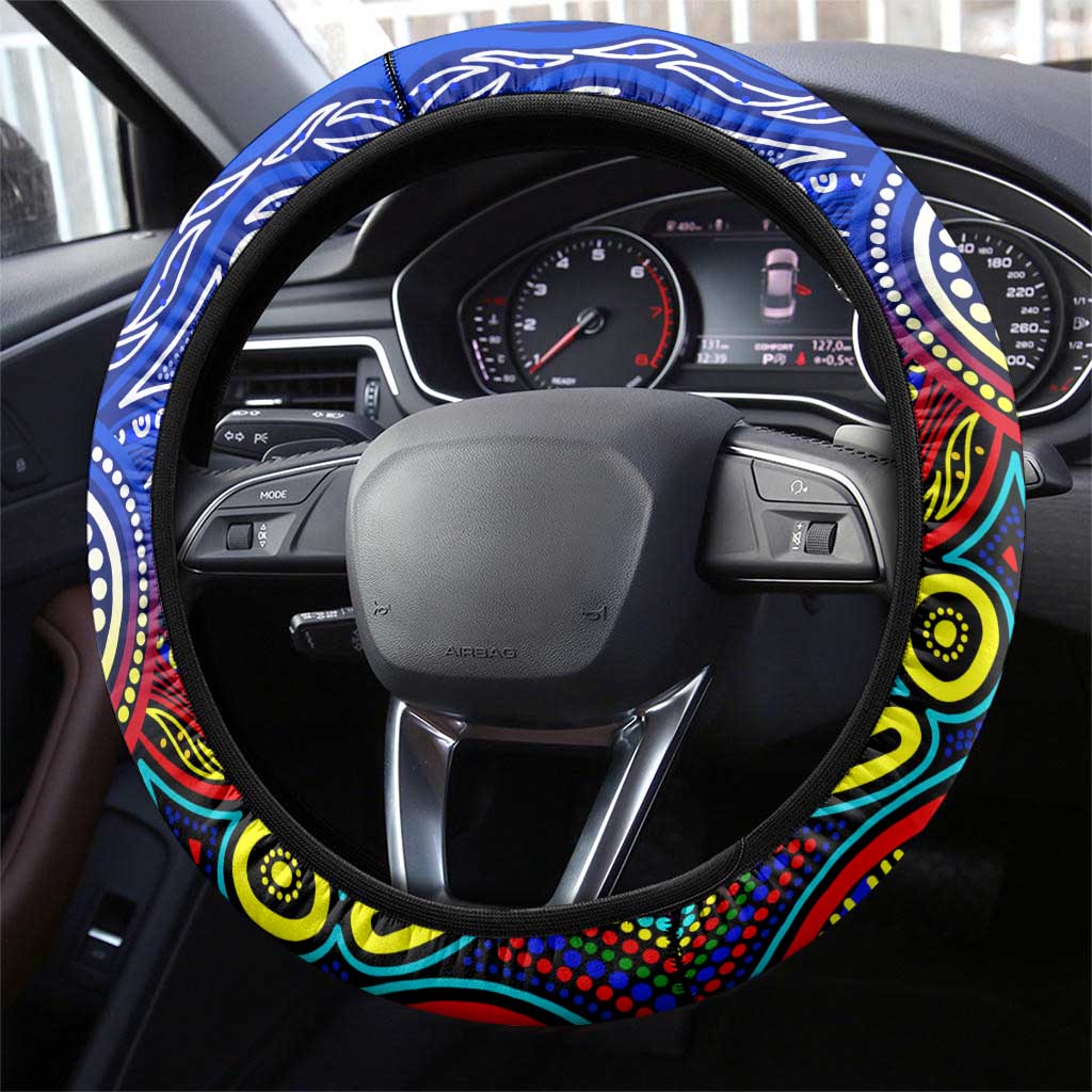 Autism Awareness Australia Geelong Cats Steering Wheel Cover Aboriginal Indigenous Art