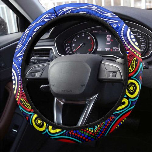 Autism Awareness Australia Geelong Cats Steering Wheel Cover Aboriginal Indigenous Art