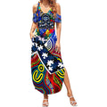 Autism Awareness Australia Geelong Cats Summer Maxi Dress Aboriginal Indigenous Art
