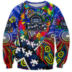 Autism Awareness Australia Geelong Cats Sweatshirt Aboriginal Indigenous Art