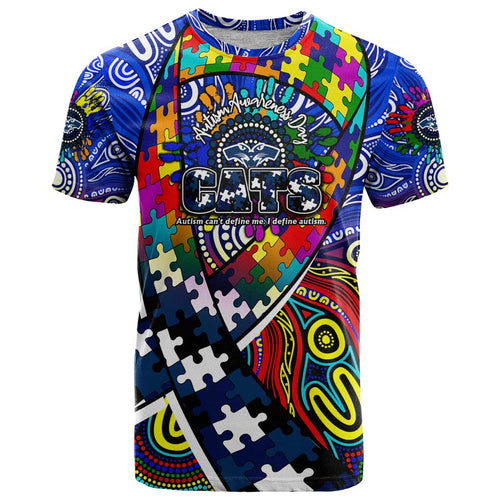 Autism Awareness Australia Geelong Cats T Shirt Aboriginal Indigenous Art