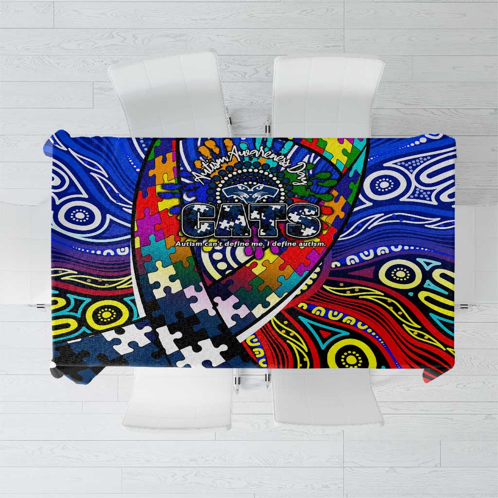 Autism Awareness Australia Geelong Cats Tablecloth Aboriginal Indigenous Art