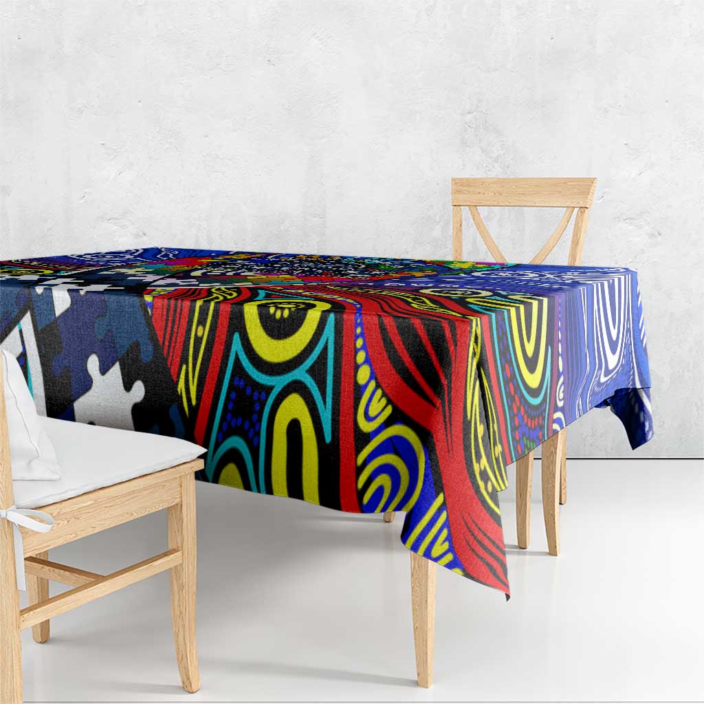 Autism Awareness Australia Geelong Cats Tablecloth Aboriginal Indigenous Art