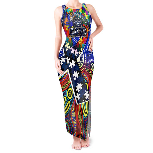 Autism Awareness Australia Geelong Cats Tank Maxi Dress Aboriginal Indigenous Art