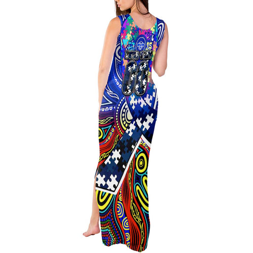 Autism Awareness Australia Geelong Cats Tank Maxi Dress Aboriginal Indigenous Art