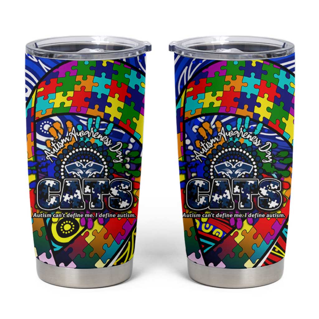 Autism Awareness Australia Geelong Cats Tumbler Cup Aboriginal Indigenous Art