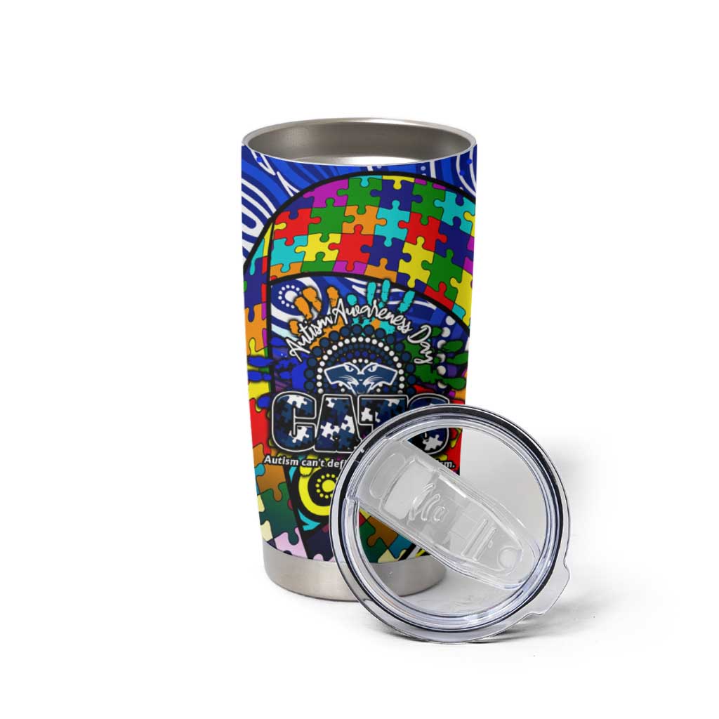 Autism Awareness Australia Geelong Cats Tumbler Cup Aboriginal Indigenous Art