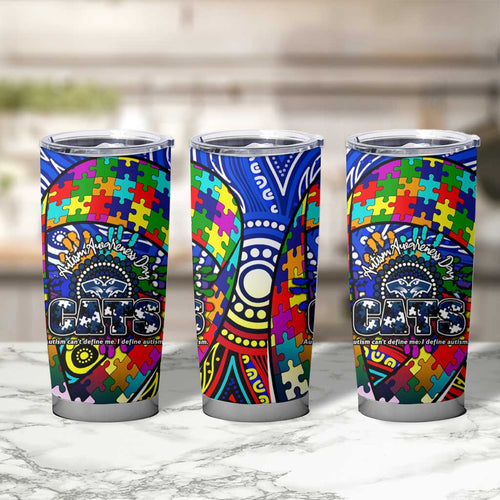 Autism Awareness Australia Geelong Cats Tumbler Cup Aboriginal Indigenous Art