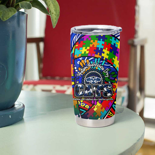 Autism Awareness Australia Geelong Cats Tumbler Cup Aboriginal Indigenous Art