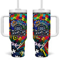 Autism Awareness Australia Geelong Cats Tumbler With Handle Aboriginal Indigenous Art