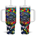 Autism Awareness Australia Geelong Cats Tumbler With Handle Aboriginal Indigenous Art