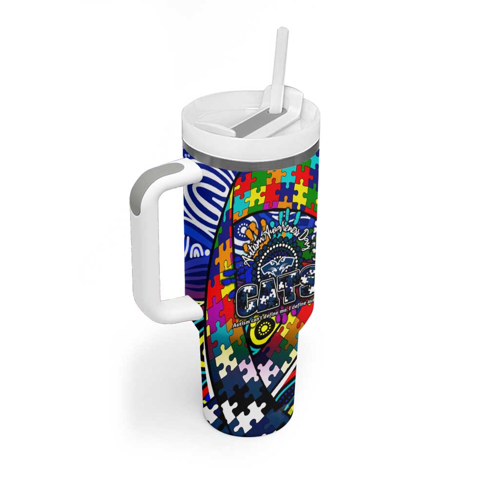 Autism Awareness Australia Geelong Cats Tumbler With Handle Aboriginal Indigenous Art