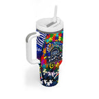 Autism Awareness Australia Geelong Cats Tumbler With Handle Aboriginal Indigenous Art