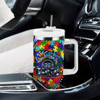 Autism Awareness Australia Geelong Cats Tumbler With Handle Aboriginal Indigenous Art