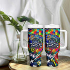 Autism Awareness Australia Geelong Cats Tumbler With Handle Aboriginal Indigenous Art