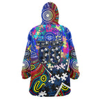 Autism Awareness Australia Geelong Cats Wearable Blanket Hoodie Aboriginal Indigenous Art