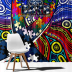 Autism Awareness Australia Geelong Cats Window Curtain Aboriginal Indigenous Art