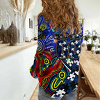 Autism Awareness Australia Geelong Cats Women Casual Shirt Aboriginal Indigenous Art