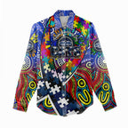 Autism Awareness Australia Geelong Cats Women Casual Shirt Aboriginal Indigenous Art