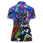 Autism Awareness Australia Geelong Cats Women Polo Shirt Aboriginal Indigenous Art